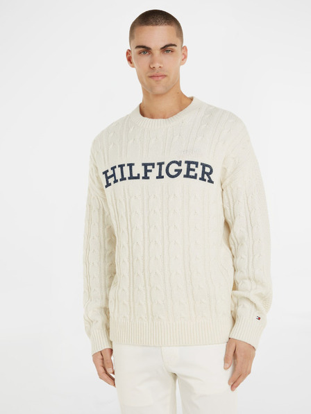 Tommy Hilfiger Cable Monotype Crew Neck Sweter